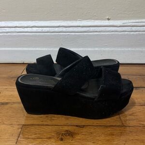 Robert Cleregie Velvet Platform Sandals
